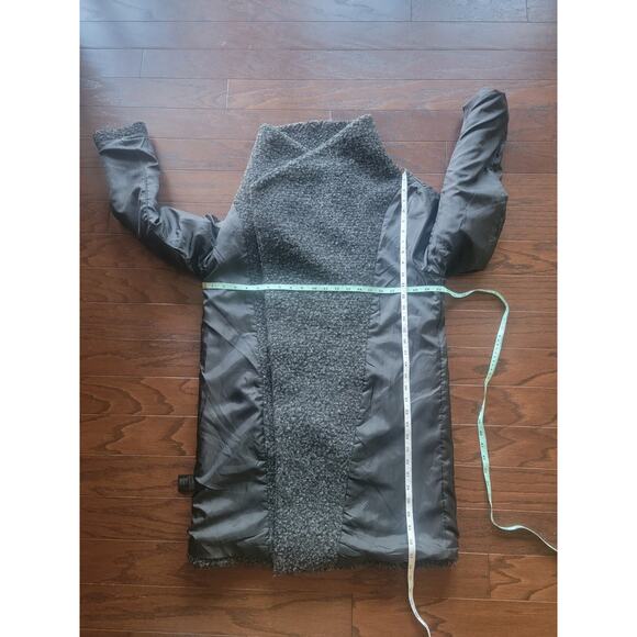 H&M Divided Women’s M Wool Blend Bouclé Asymmetrical Zip Coat Gray - Picture 6 of 14